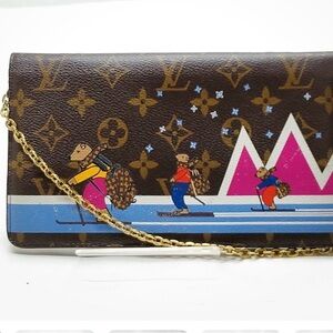 Louis Vuitton Brown Monogram Ski Scene Clutch